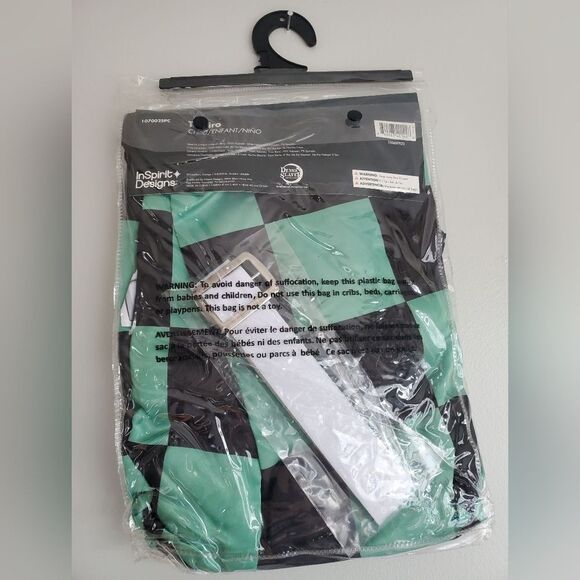 Demon Slayer Tanjiro Kids Costume - Green and Black Kids Size Small 4-6 - Picture 5 of 5